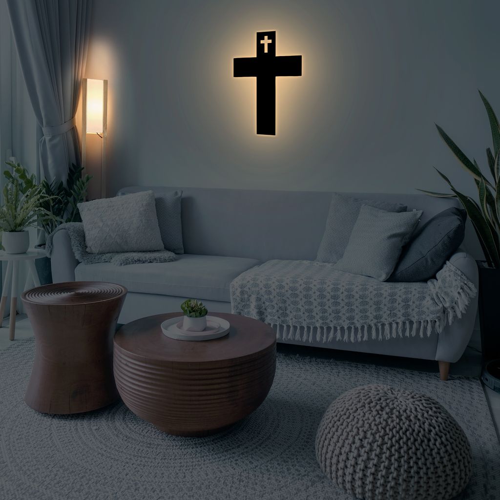 Schlummerlicht LED, Kreutz, Christusstatue Lasergravur Produktbild 3