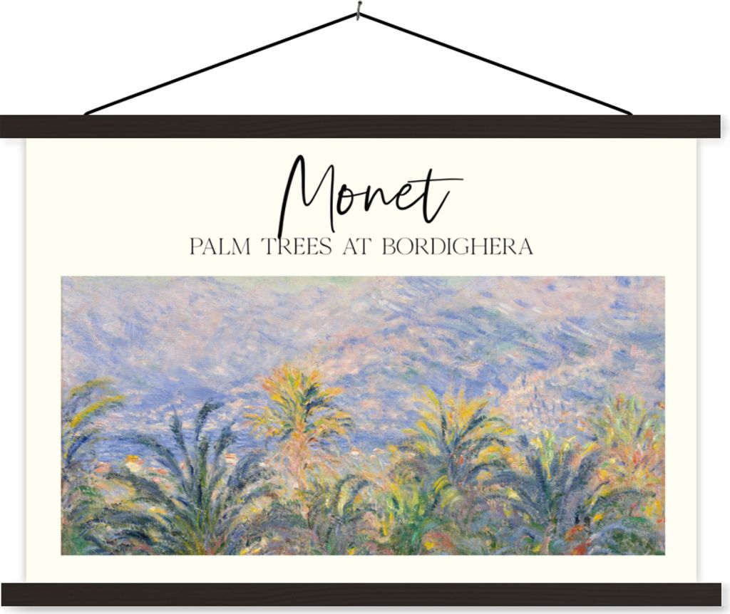 MuchoWow Textilposter Monet - Kunst - Alte Meister 90x60 cm mit schwarzem Rahmen - Aufhängungssatz