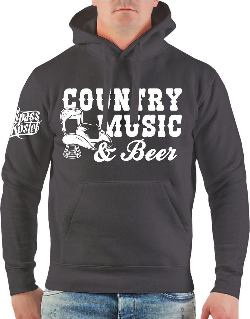 Herren Kapuzenpullover Country Music and Beer