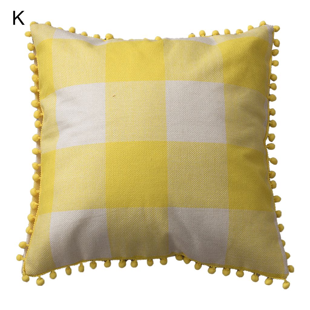 Kissenbezüge einfache Pflege staubdichtes Strickkugel Design Plaid Decor Car Sofa Kissenbezug für Schlaf-K