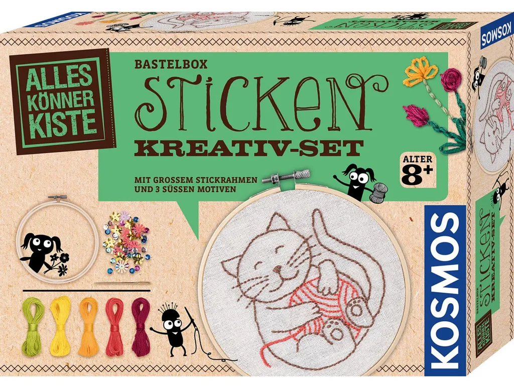 Kit de broderie créative pour occuper les enfants - Cadeau idéal 8 ans