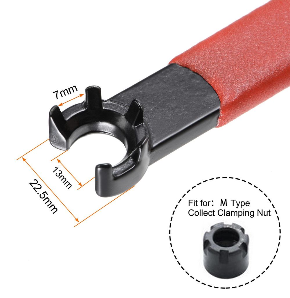 Spannzangen Spannzangenschlš¹ssel fš¹r ER16M Spannmutter CNC Fr?sdrehmaschine Spannfutter Halter Werkzeug mit Rot Rutschfestem Griff