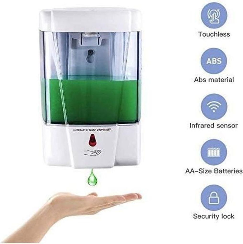 Automatischer, berührungsloser Seifenspender – Infrarot – 700 ml – Weiß