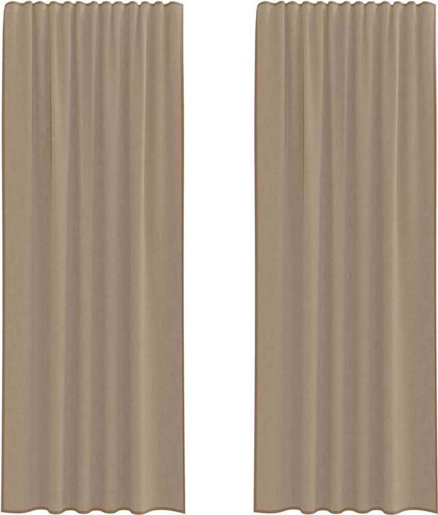 vidaXL Voile Vorhänge mit Stangentaschen 2 Stk. Hellbraun