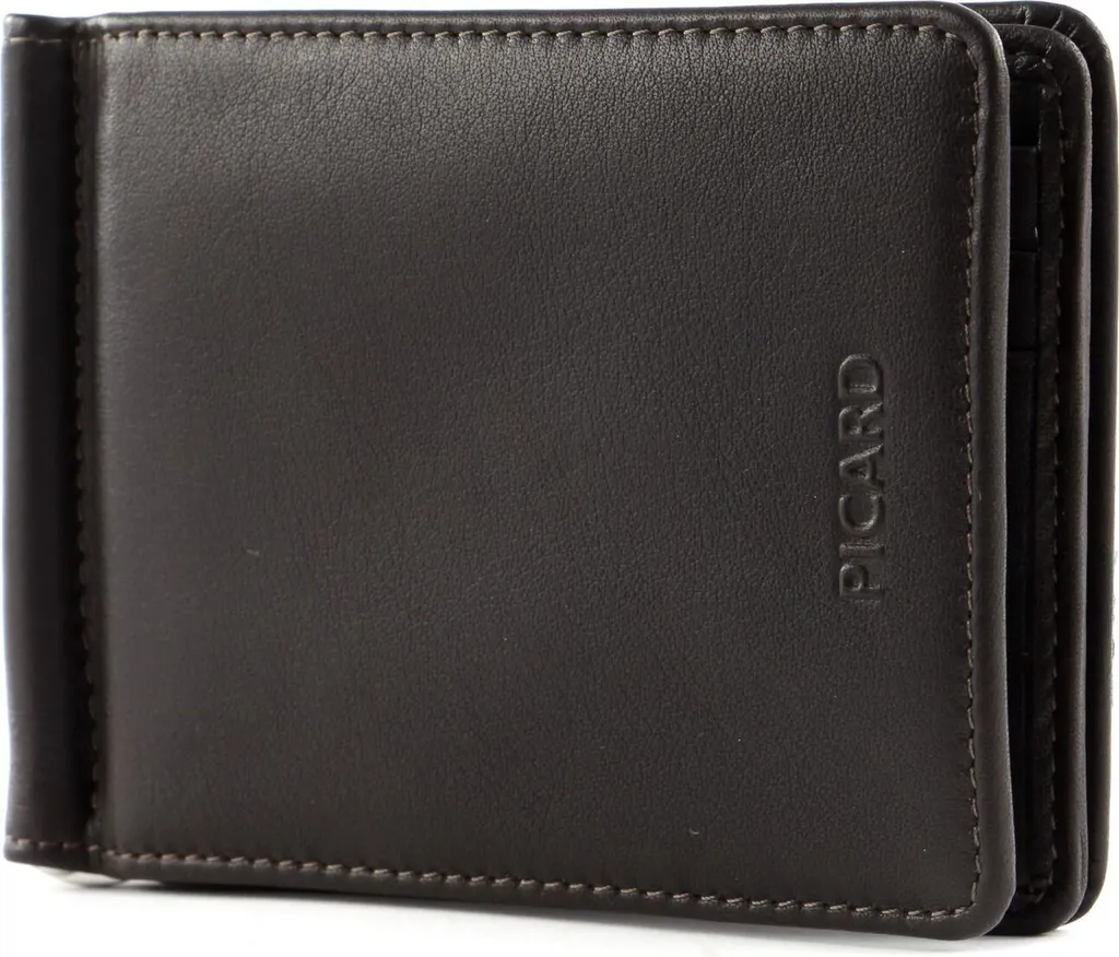 PICARD Brooklyn Clip Wallet Cafe - Étui carte crédit et pince à billets