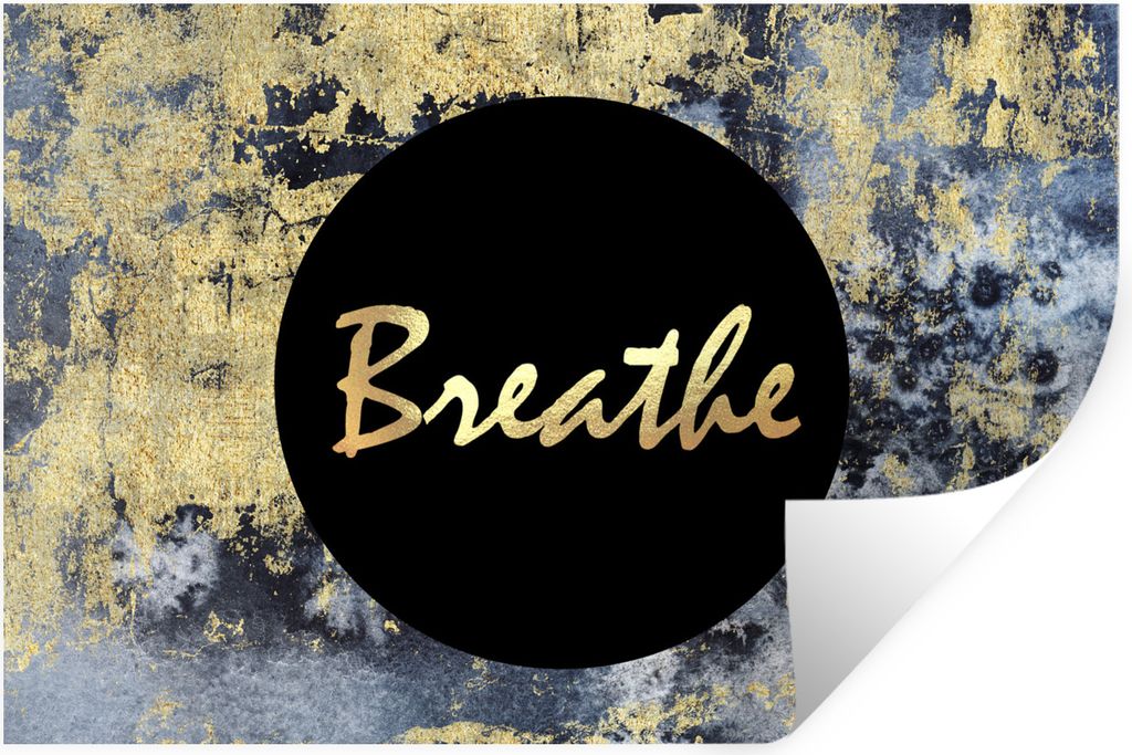 MuchoWow Wandtattoo Wandsticker Wandaufkleber Zitat - Zen - Gold 30x20 cm Selbstklebend und Repositionierbar - Wierderverwendbar - Selbstklebend