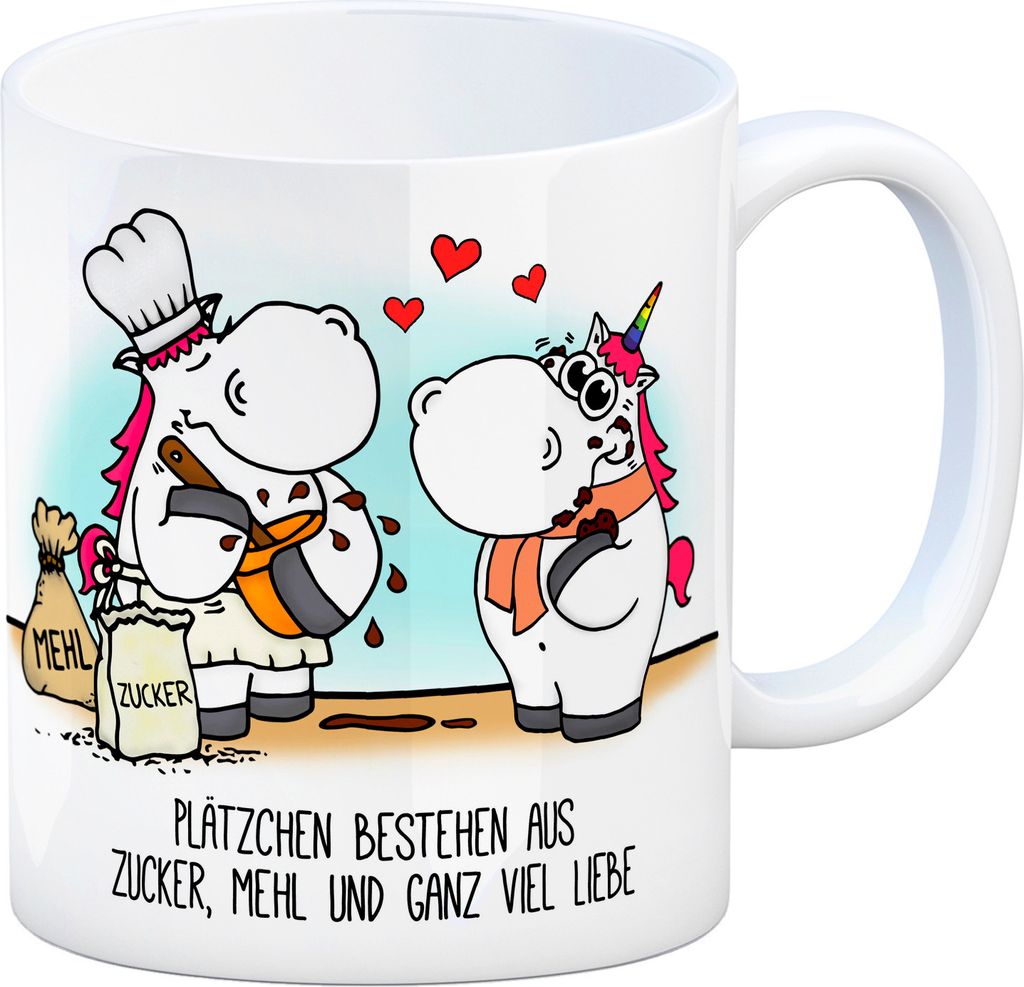 Honeycorns Kaffeebecher mit Einhörner backen Plätzchen Produktbild 