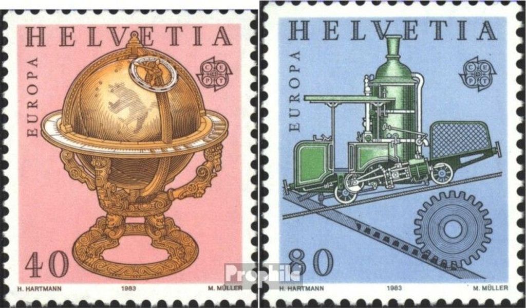 Briefmarken Schweiz 1983 Mi 1249-1250 (kompl.Ausg.) gestempelt Europa