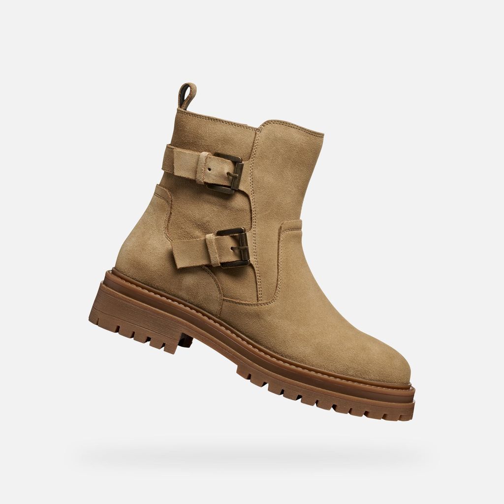 Geox Beige Damen-Ankle-Boots von Iridea 41