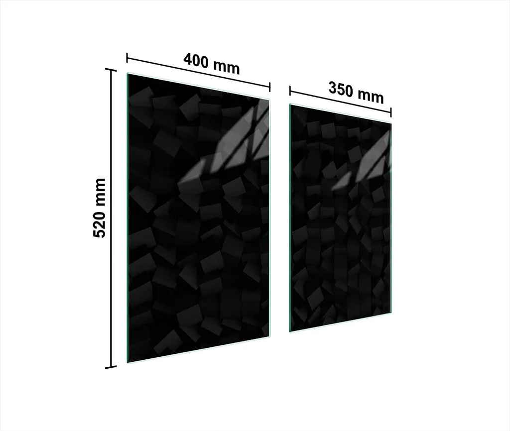 Piastra di copertura per piano cottura in vetroceramica, 80 x 52 cm, astratto, nero, piastre di cottura in vetro, a induzione