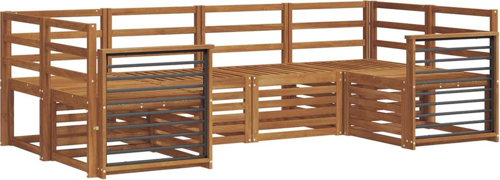 vidaXL Sofagarnituren 6 pcs Natur Massivholz Akazie
