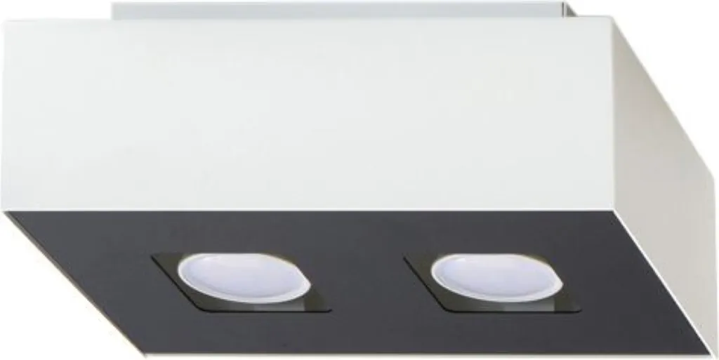 Éclairage Plafond Double Spot ZIRCON 2 Blanc 24cm pour Salon et Bureau