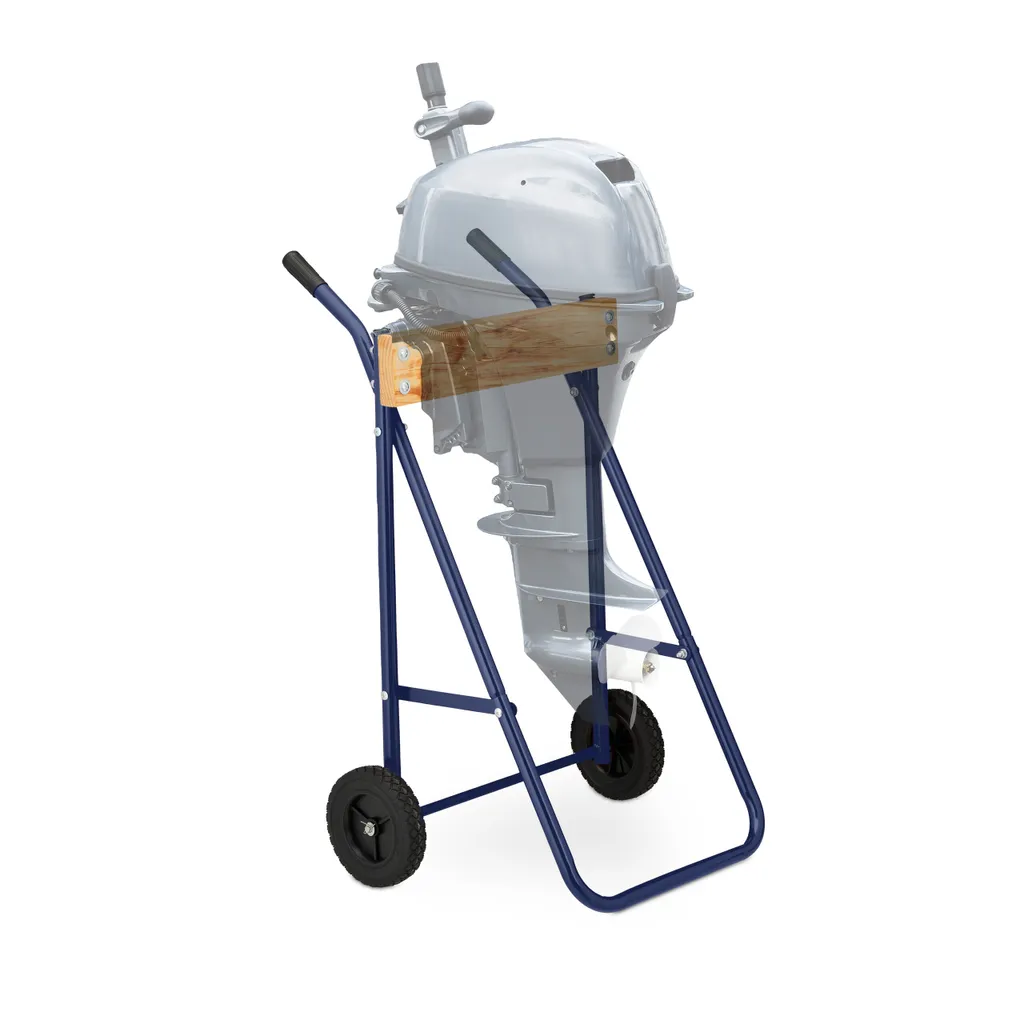 Relaxdays support de hors-bord en acier chariot moteur bateau