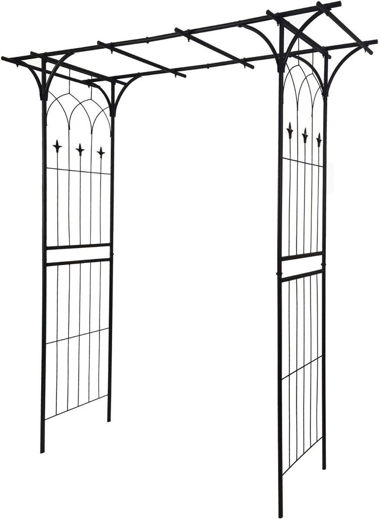 Arc de roses en métal noir 204/150 x52x20 cm (hxpxl), avec Image du produit 