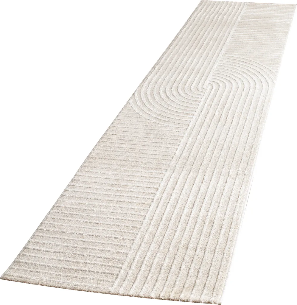 Tapis de salon bohème chic crème à effet 3D brillant 80x150 cm Soft - 5