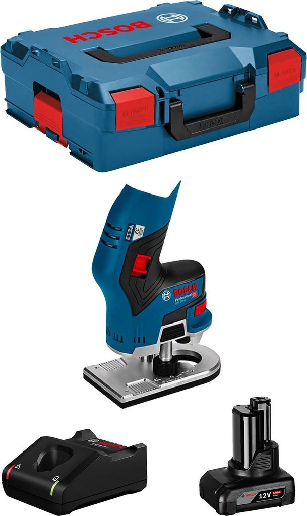 Kantenfräse BOSCH GKF 12V-8 (1 x 6,0 Ah + GAL12V-40 + L-Boxx 136)