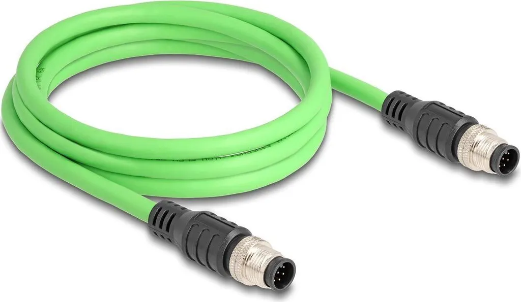 Delock 80412 Cavo Rete M12 A-Coded 8 Pin 2m SF/UTP - Robusto PUR