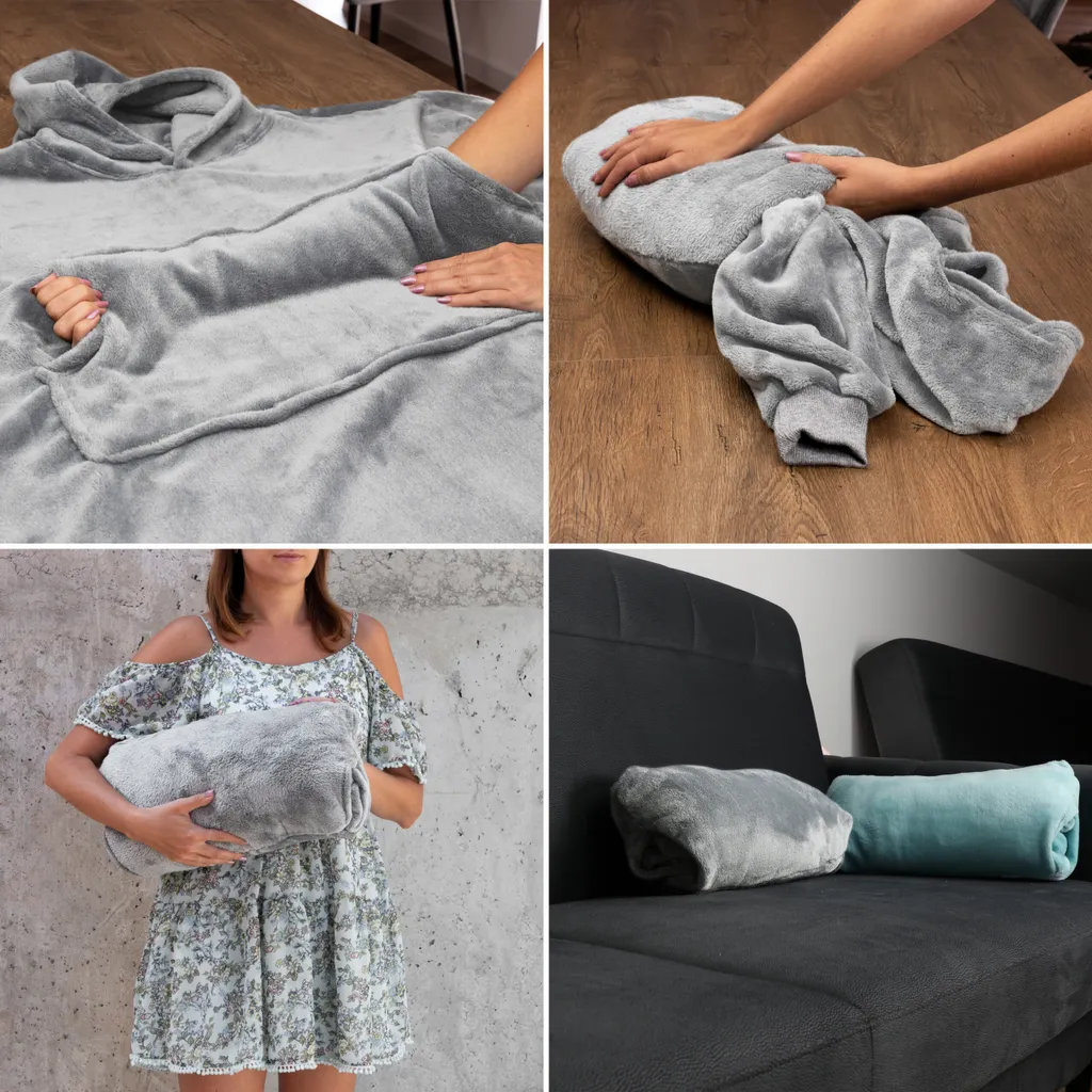 Camicetta Coperta Oversize da Viaggio | Cuscino Pelliccia Polacca - 6