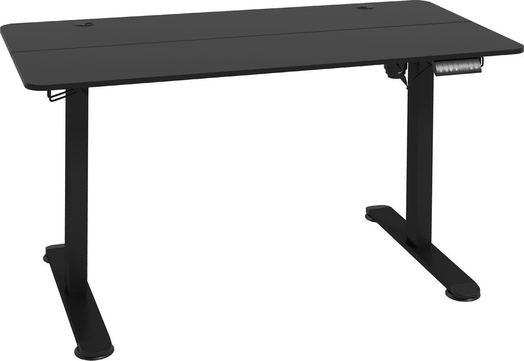 Vinsetto Höhenverstellbarer Schreibtisch 140 x 70 cm Elektrisch Computertisch mit 4 Memory-Voreinstellungen, Ergonomisch Steh-Sitz Tisch, Schwarz