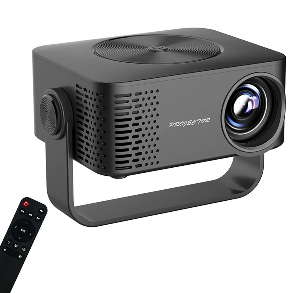 ZELURXX Mini proiettore 1080P Full HD WiFi con altoparlanti HiFi, proiettore portatile per home cinema, schermo grande 120 pollici, nero