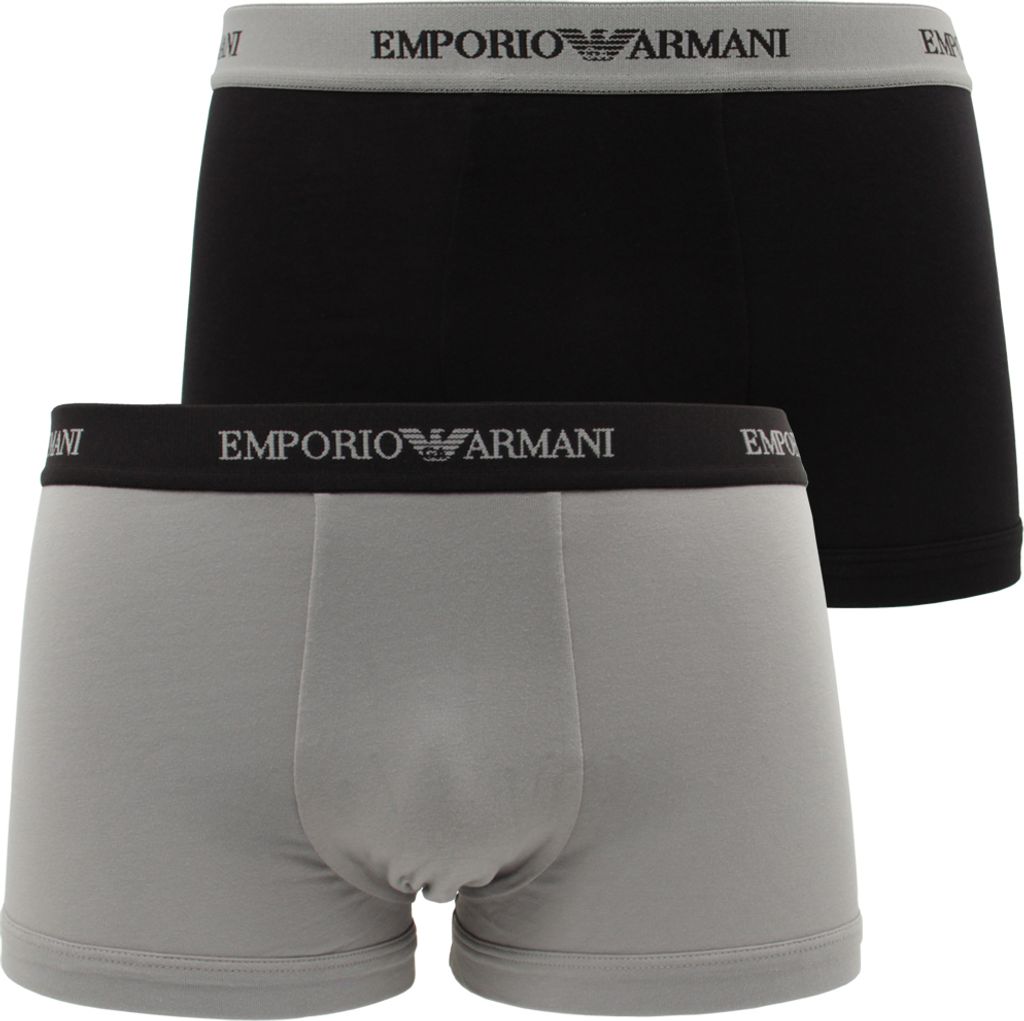 Emporio Armani 2 Pack Boxershorts Boxer/grau schwarz L