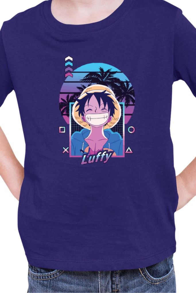 Kinder T-Shirt Manga Japan Anime Comics Animation One Manga Piece Anime 0022, 12-13 Jahr - 152 / Dunkelblau
