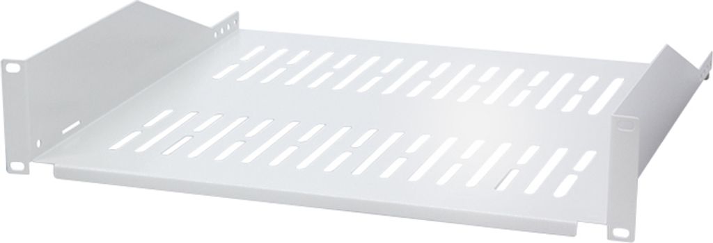 LogiLink 19" Fachboden 2 HE Festeinbau (T)400 mm lichtgrau