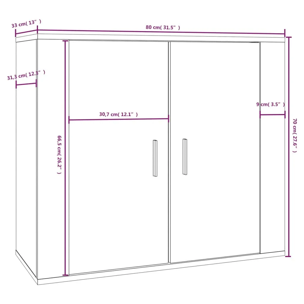 Credenza in Legno Rovere Sonoma 80 cm | Mobiletto Rustico Chic - 9