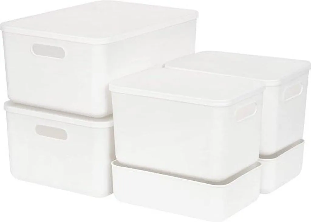 Rangement plastique pour jouets et vêtements - Lot de 6 boîtes hermétiques