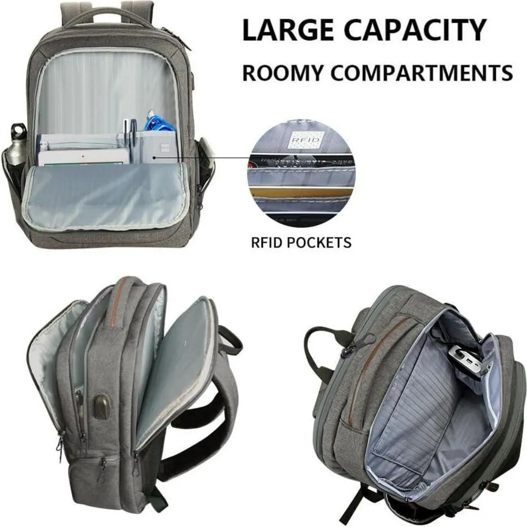 Sac ordinateur 17,3 pouces imperméable avec port de charge USB - 5