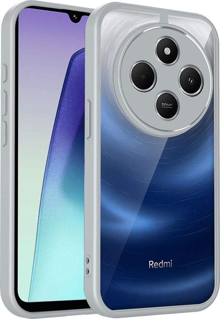 Hülle für Xiaomi Poco C75 4G/Poco C75 5G/Poco M7 Transparente Rückseite TPU Bumper Stoßfest Handyhülle Grau