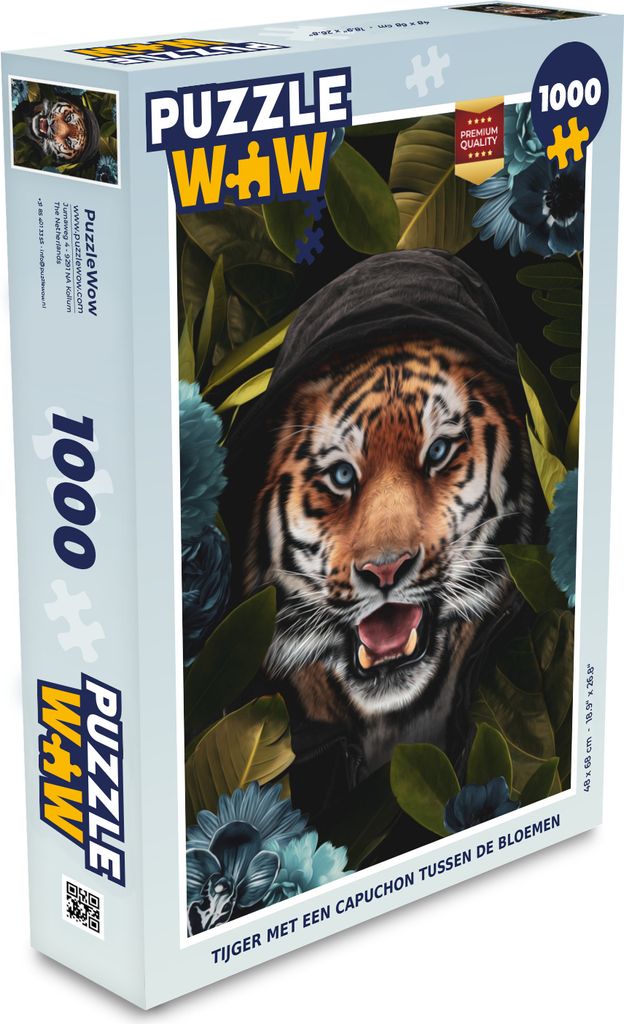 MuchoWow Puzzle 1000 Teile Tiger - Kleidung - Pflanzen - Spielzeug - Alt und Jung - Spiele - Puzzeln