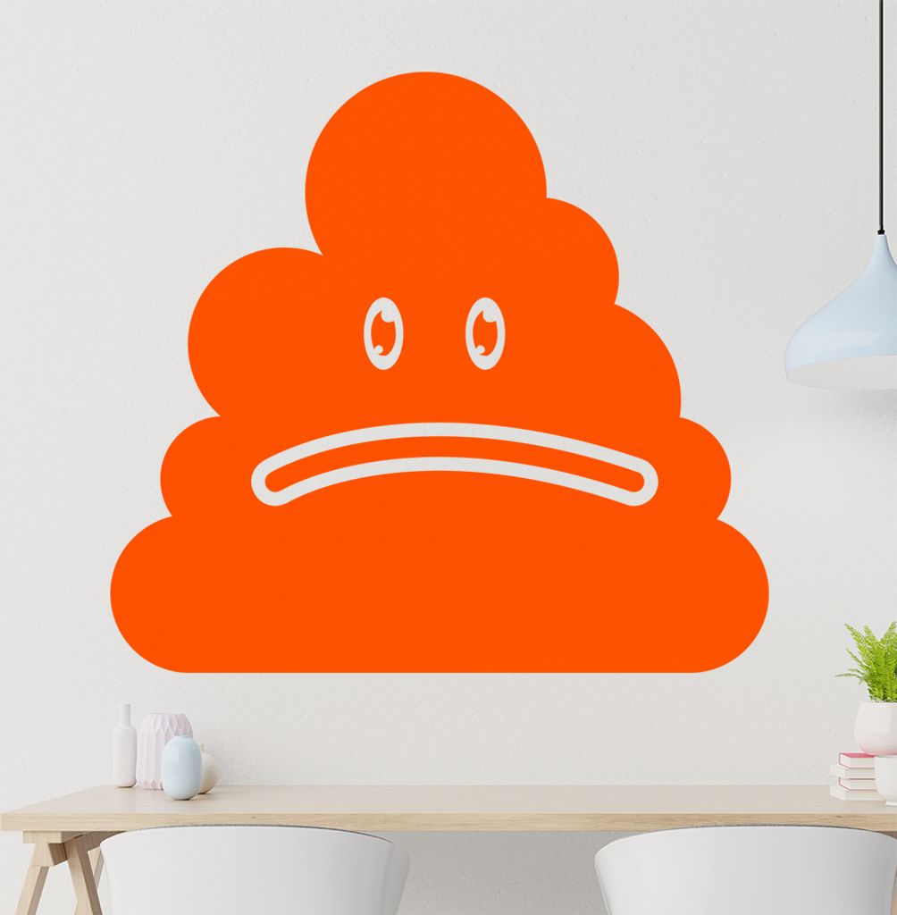 hauptsachebeklebt KIWISTAR Trauriger Poo Wandtattoo in 6 Größen - Wandaufkleber Wall Sticker - Dekoration, Küche, Wohnzimmer, Schlafzimmer, Bade...
