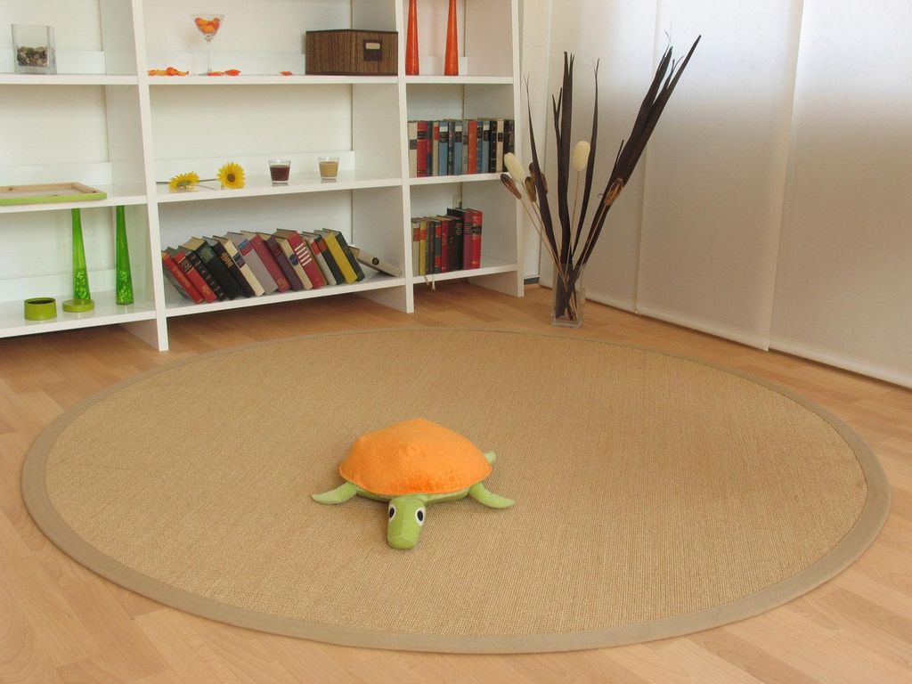 Astra Sisal Teppich Salvador - Farbe chablis - Bordüre beige - 007.002, Größe: 65x140 cm