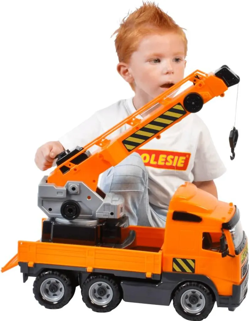 Lot de 4 Camions de Chantier avec Grue Mobile pour Bac à Sable Enfant