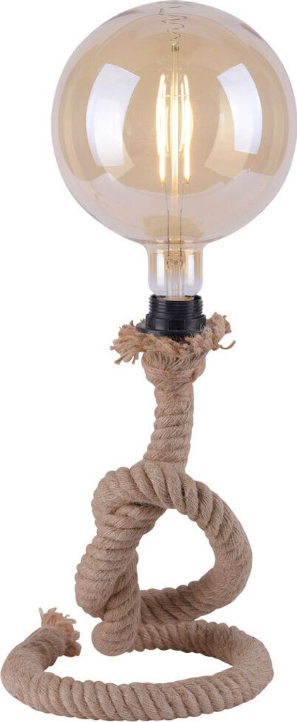 Tischleuchte, Seil, braun, maritim Höhe 33 cm
