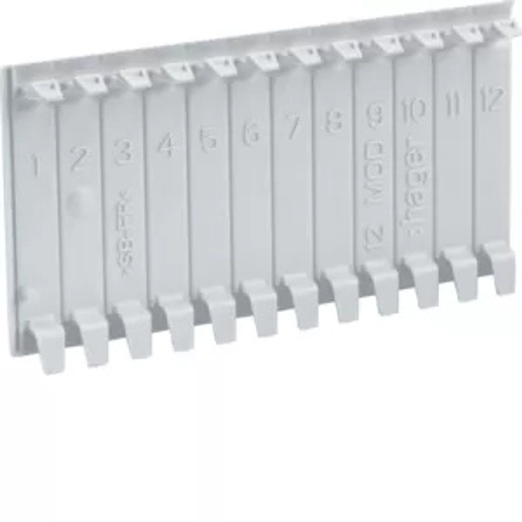 HAGER VZ413 Abdeckstreifen RAL7035 6Module