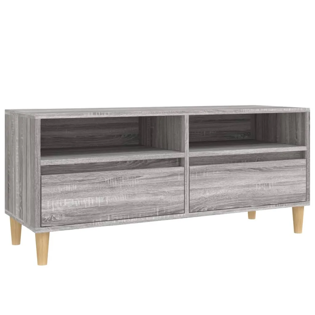 Mobile TV Grigio Sonoma 100x34,5x44,5 cm Materiale a base di legno