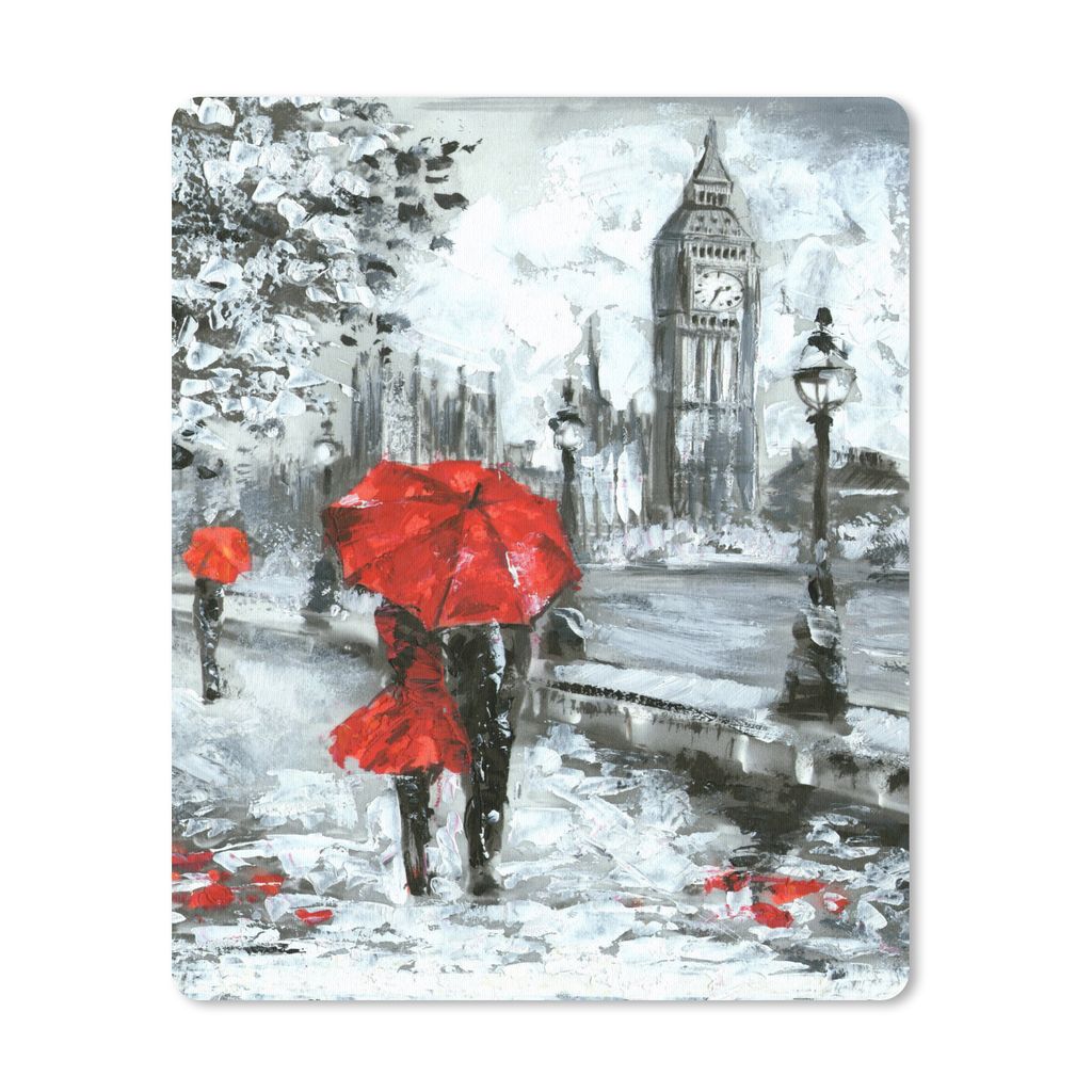 MuchoWow Mauspad Mousepad Gemälde - Regenschirm - Öl 19x23 cm - Mousepads - Maus Mat - Pad - Mausunterlage - Mauspads - Spielen