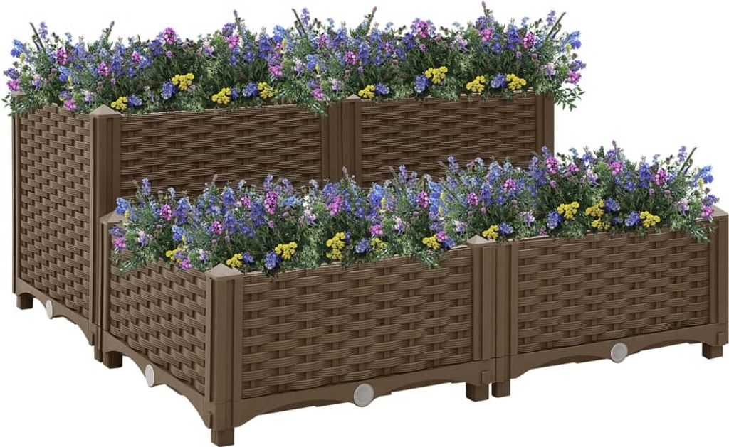 (Robust Möbel)Garten-Pflanzgefäß/Hochbeet Moderne - Pflanzkübel - Blumentopf 80x80x38cm Polypropylen DE592439 - Beete
