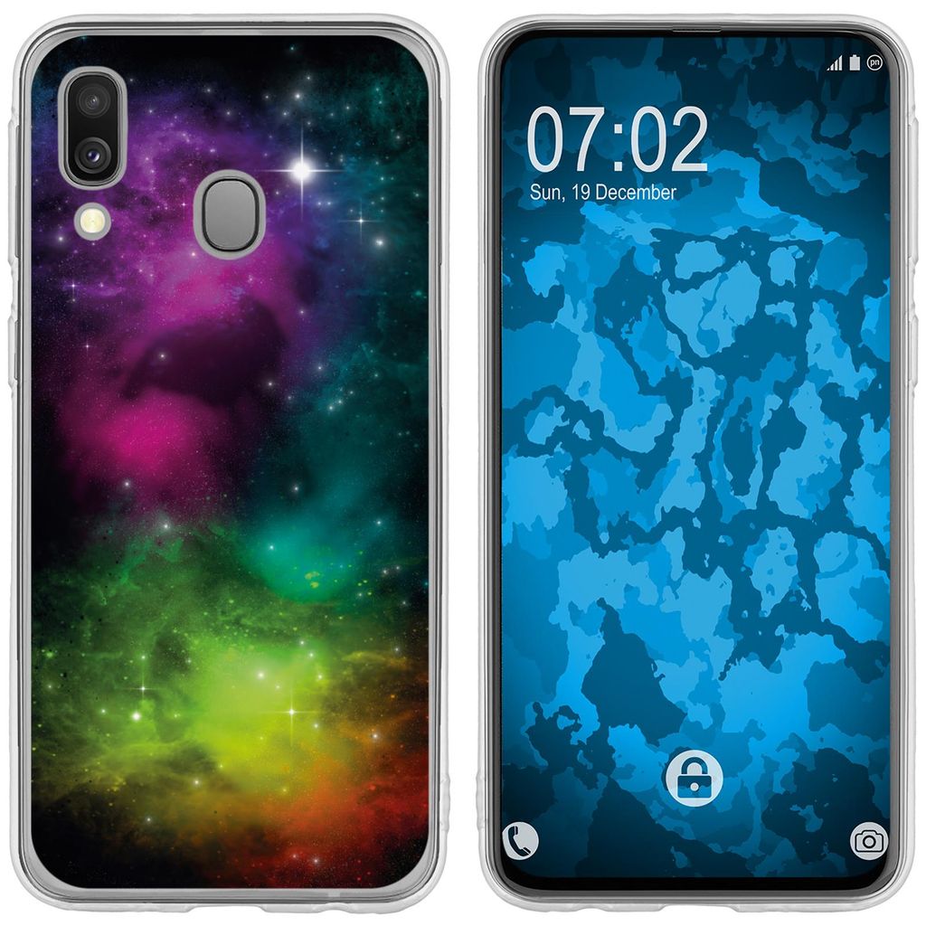 PhoneNatic Case kompatibel mit Samsung Galaxy A40 Silikon-Hülle Space Starfield M7