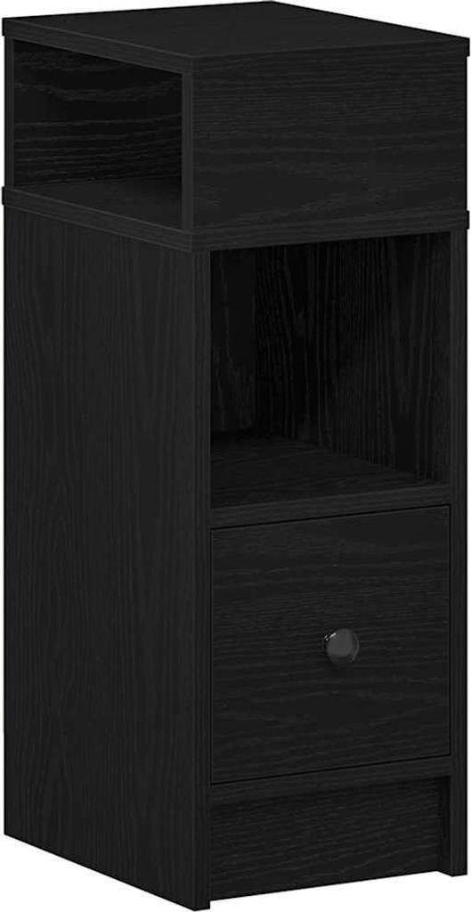 Nachttisch mit Schublade Schwarz 25x31x66 cm