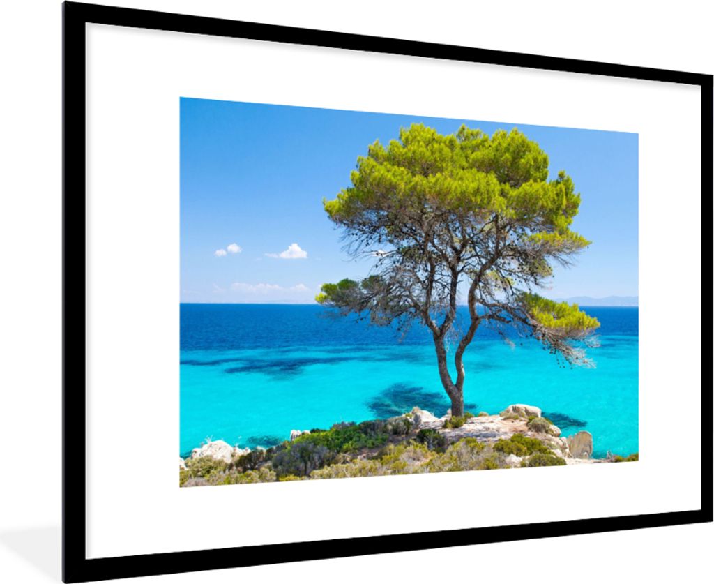 MuchoWow® Gerahmtes Poster Baum - Meer - Tropisch - Sommer Produktbild 