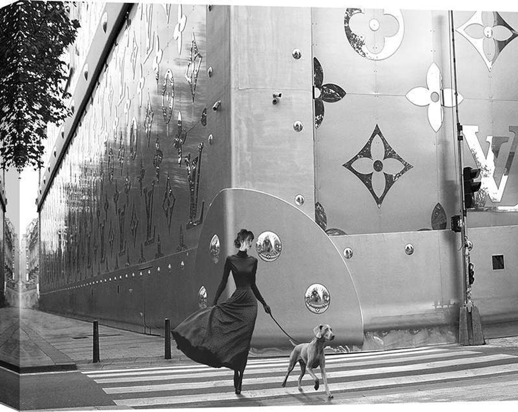 Kunstdruck auf Leinwand, Fashion Photo - Julian Lauren - Ein Spaziergang durch Paris– 80x60 cm
