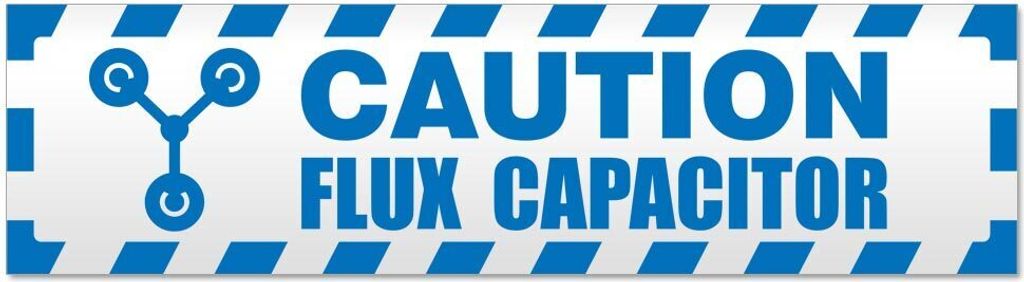 Kiwistar Flux Capacitor Caution gestreift Magnetschild Schild magnetisch - 60cm Blau - Magnetfolie für Auto PKW Kfz