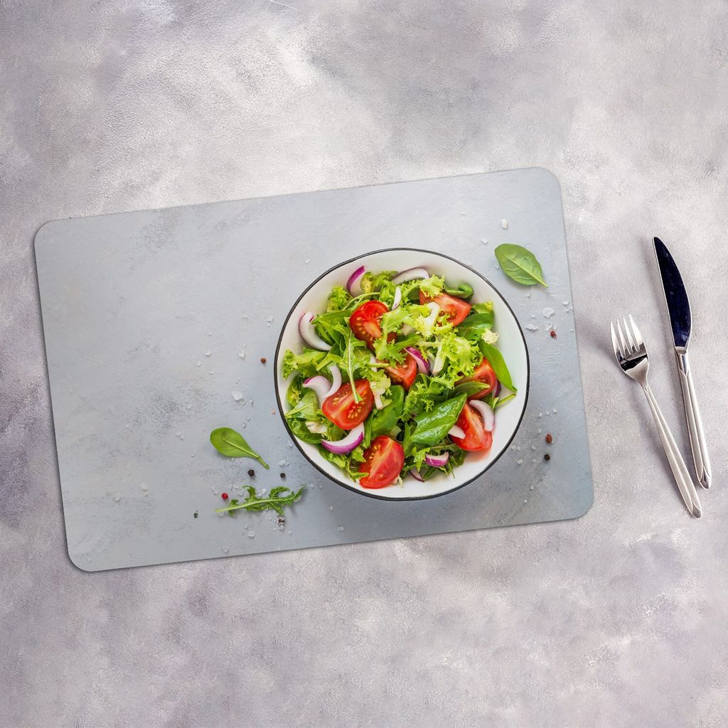 Tischset 4x45x30 cm + 10fi cm Platzset Tischmatte Platzmatte Untersetzer - Grün vegan Salat