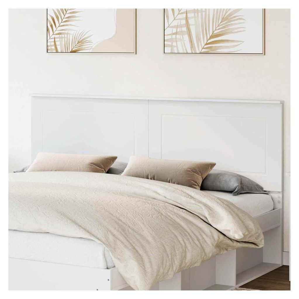 Weißes Kopfteil aus Holzwerkstoff, 180 cm, modernes, rechteckiges Design für das Schlafzimmer, langlebig und pflegeleicht