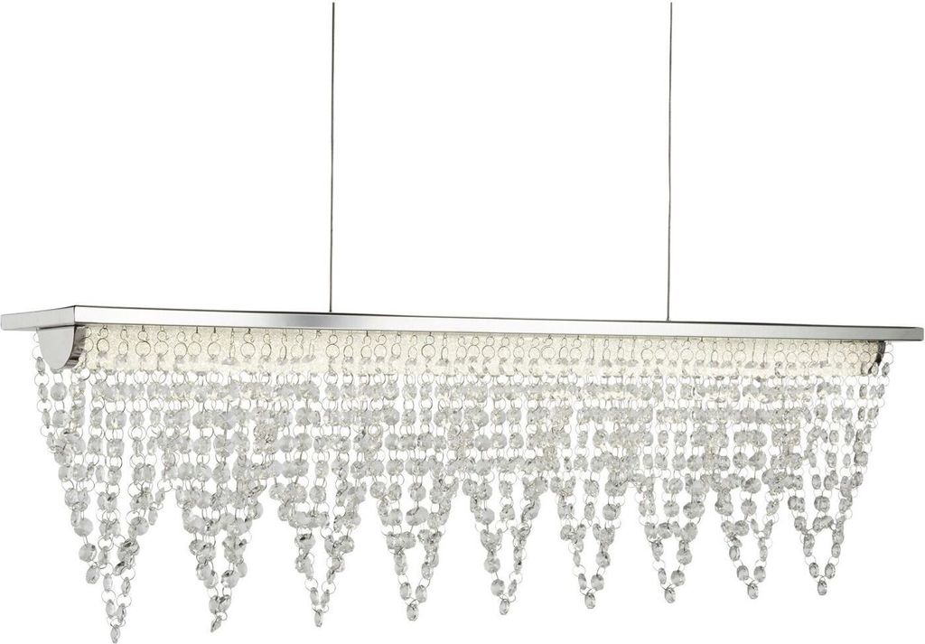 Hängeleuchte LED Edelstahl H: max. 120 cm Chrom länglich 4000 K neutralweißes Licht 1445 lm Modern Kristall