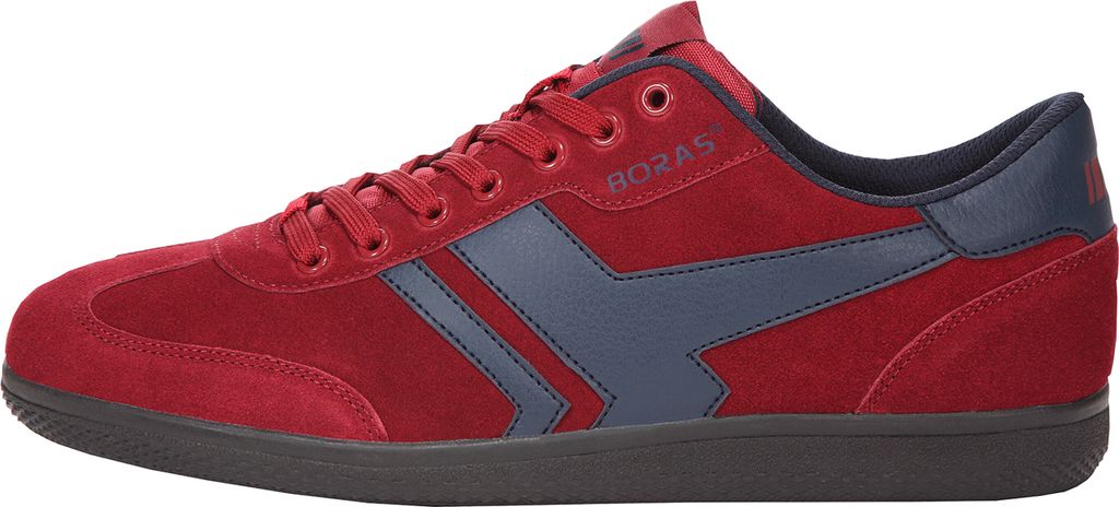 BORAS Herren Sneaker SOCCA 3541-1528 burgundy/navy, Gr. 40 - 46, Veloursleder