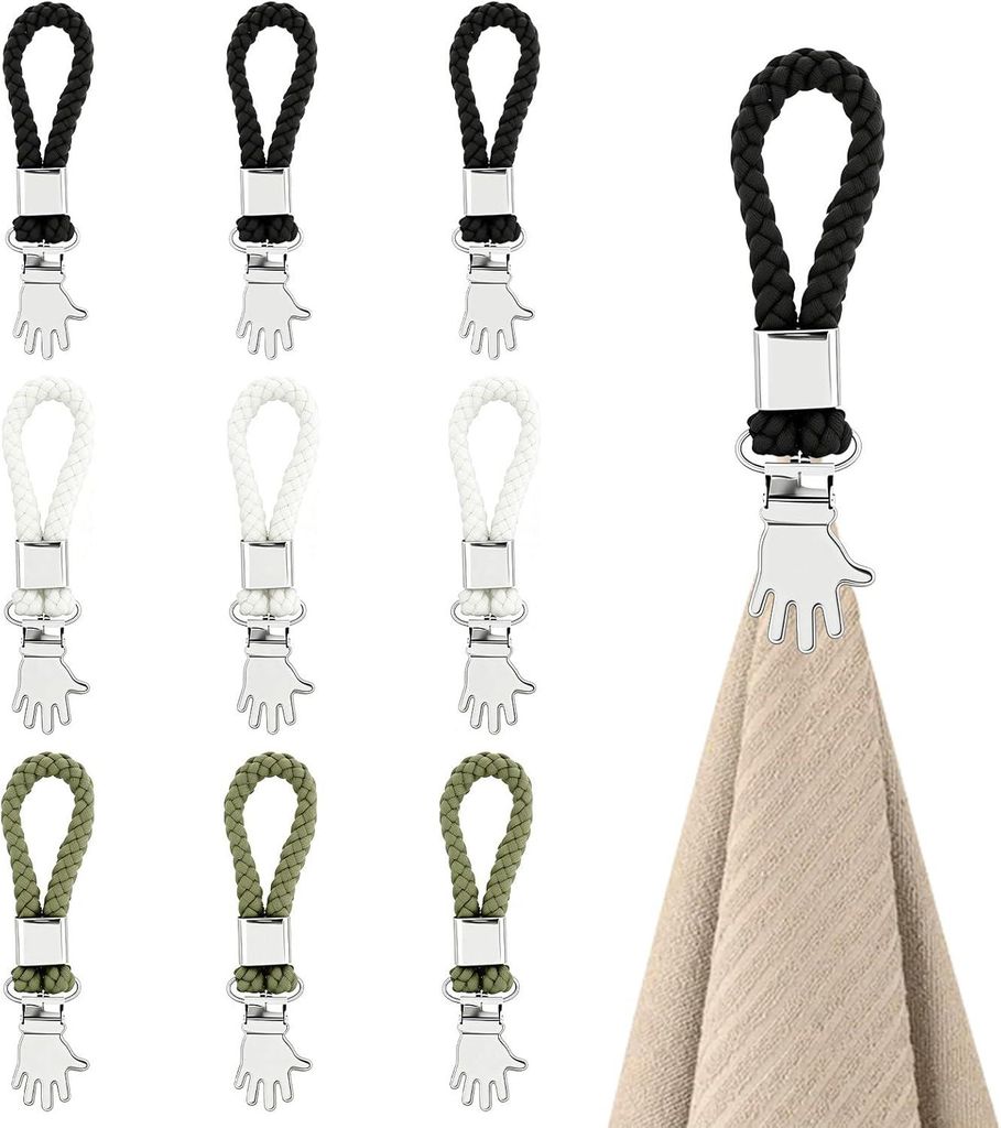 Handtuchhalter Clips ohne Bohren, 9 Stück Edelstahl Küchen Produktbild 